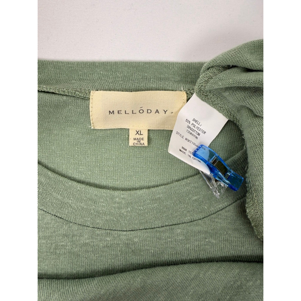 Women's Melloday Ruffle Sleeve T-Shirt Green Size XL $10 w/$25 purchase - Picture 5 of 5
